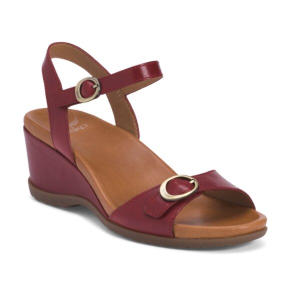 DANSKO Kid Leather Arielle Glazed Comfort Sandals - Picture 1 of 2